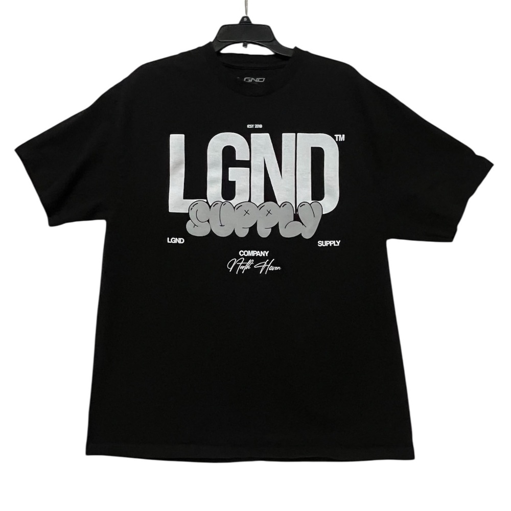 Legend Supply Company XL Short Sleeve Cotton Black Graphic Print Shirt